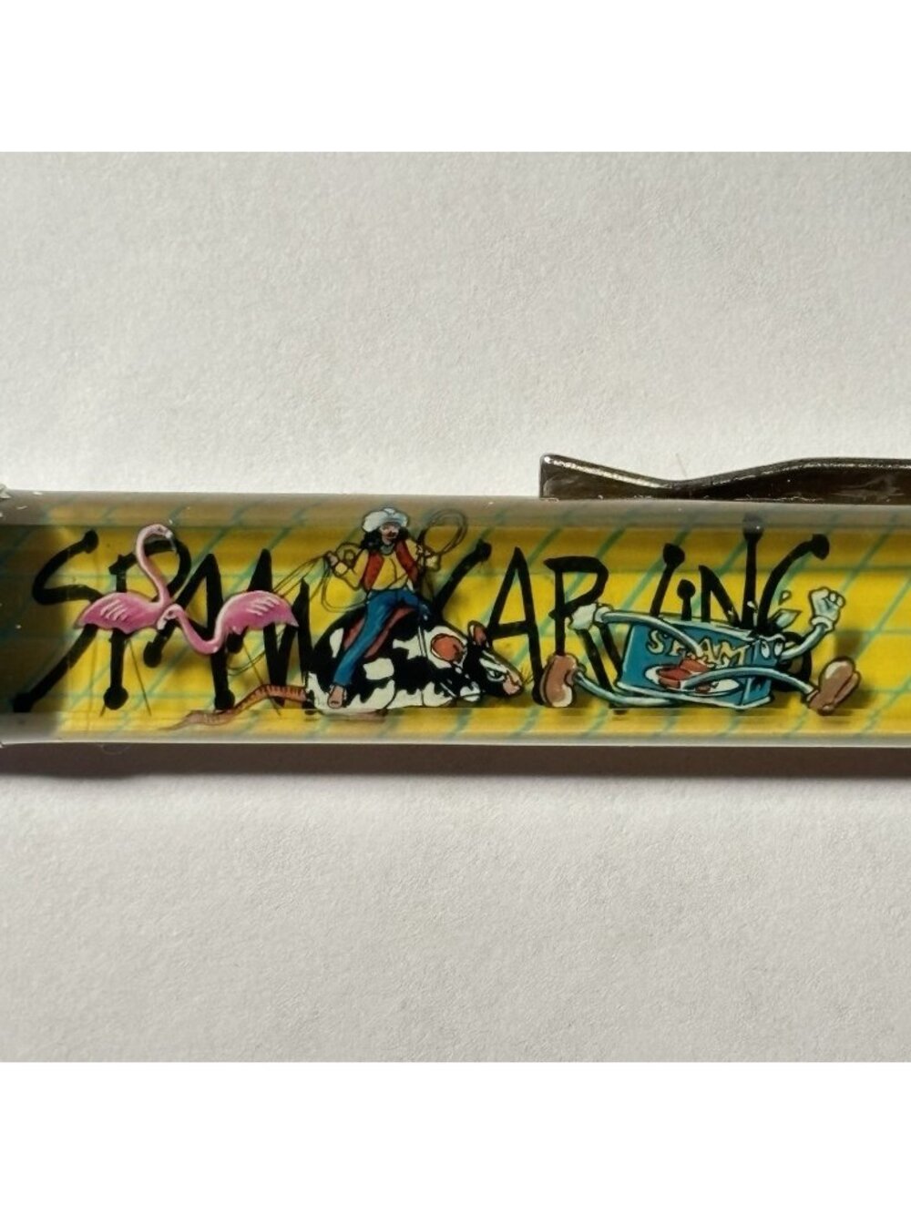 Ruby Montana's Spam Carving Contest Floaty Pen Seattle Kitsch Souvenir Shop Vtg